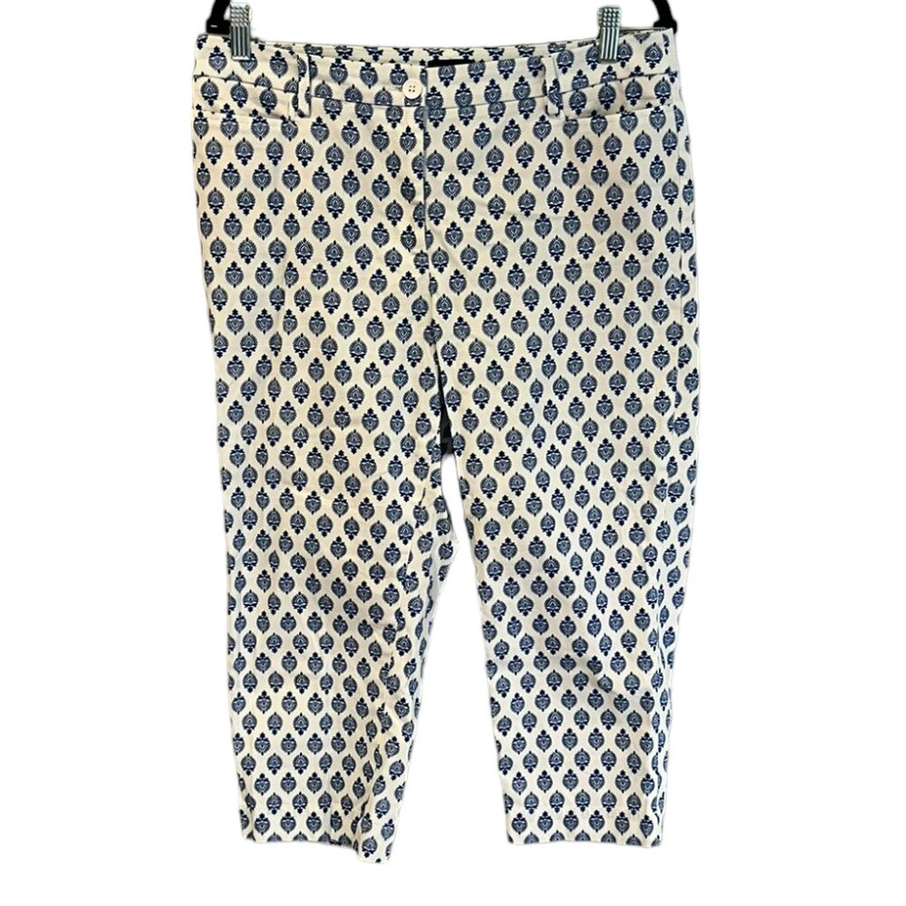 Women's Talbots Perfect Skimmer Cropped Graphic‎ Print Pants Size 10